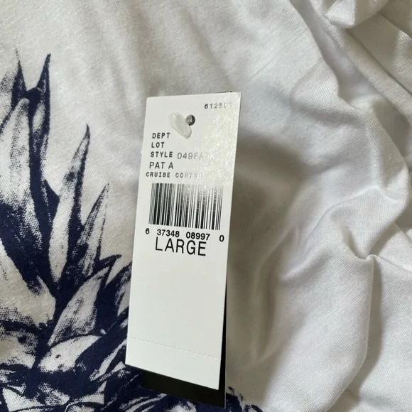 Alyx Cruise Control short sleeve top size Large- white with navy pineapple NWT - Picture 6 of 6